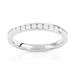 Alliance or 750 blanc diamants synthétiques 0.75ct
