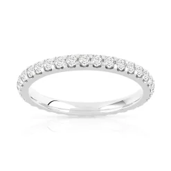 Alliance or 750 blanc diamants synthétiques 0.75 carat