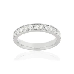 Alliance or blanc 750 diamants synthétiques 0.50 carat