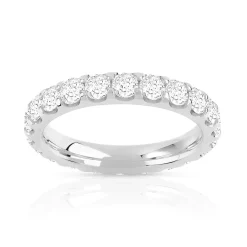 Alliance or 750 blanc diamant synthétiques