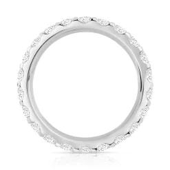 Alliance or 750 blanc diamant synthétiques