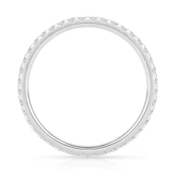 Alliance or 750 blanc tour complet diamants synthétiques 0,50 carat