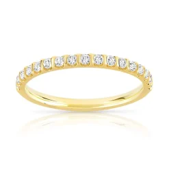 Alliance or 750 jaune demi-tour diamants