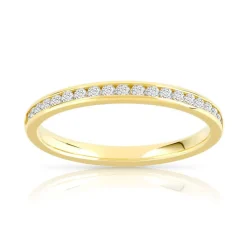 Alliance or 750 jaune demi-tour diamants 0.25 ct 2.1 mm