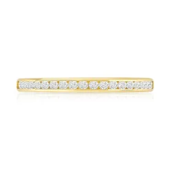 Alliance or 750 jaune demi-tour diamants 0.25 ct 2.1 mm