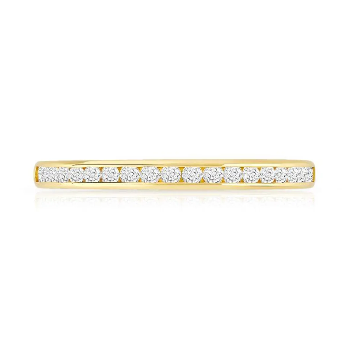 Alliance or 750 jaune demi-tour diamants 0.25 ct 2.1 mm