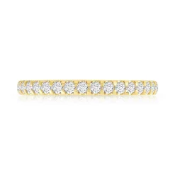 Alliance or 750 jaune diamants synthétiques 0.75 carat