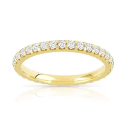 Alliance or 750 jaune diamants synthétiques 0.75 carat