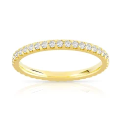 Alliance or 750 jaune diamants synthétiques 0.50 carat
