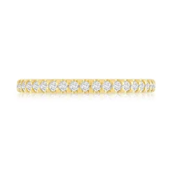 Alliance or 750 jaune diamants synthétiques 0.50 carat