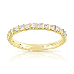 Alliance or 750 jaune diamants synthétiques 0.75 carat
