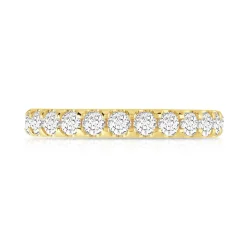 Alliance or 750 jaune diamants synthétiques total 1,50 carat