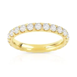Alliance or 750 jaune diamants synthétiques total 1,50 carat