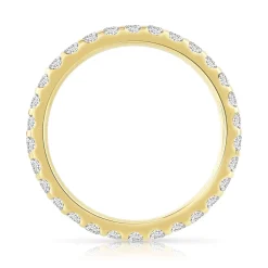 Alliance or 750 jaune diamants synthétiques total 1 carat
