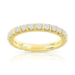 Alliance or 750 jaune diamants synthétiques total 1.50 carat