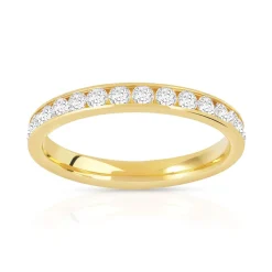Alliance or 750 jaune diamant synthétiques 1 ct