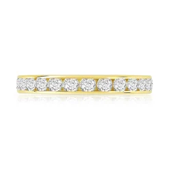 Alliance or 750 jaune diamant synthétiques 1.50 ct