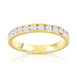 Alliance or 750 jaune diamant synthétiques 1.50 ct