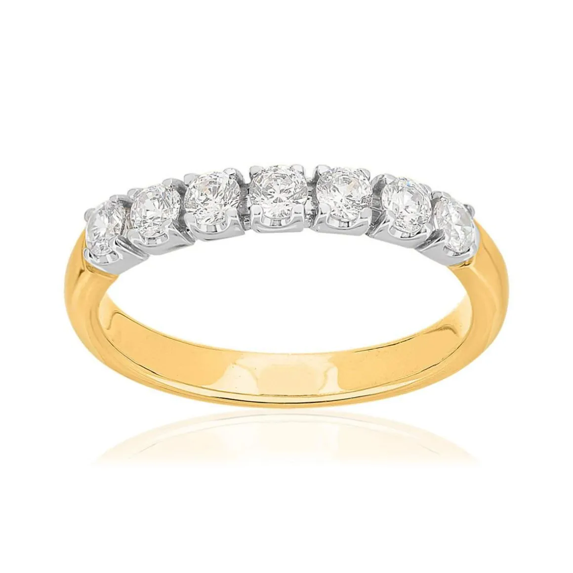 Alliance 2 ors 750 diamants synthétiques 0.50 ct 2.7 mm