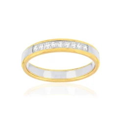 Alliance 2 ors 750 jaune et blanc diamants