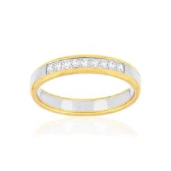 Alliance 2 ors 375 jaune et blanc diamants 0.15 carat