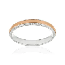 Alliance 2 ors 750 rose et blanc diamanté
