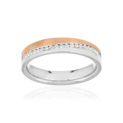 Alliance 2 ors 375 rose et blanc diamants 0.41 carat