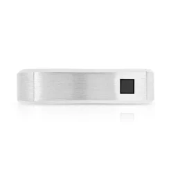 Alliance palladium 950 brossé et diamant noir traité