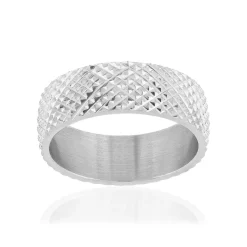 Bague acier gris