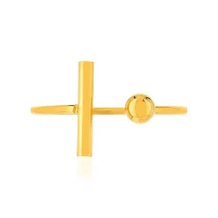Bague acier jaune