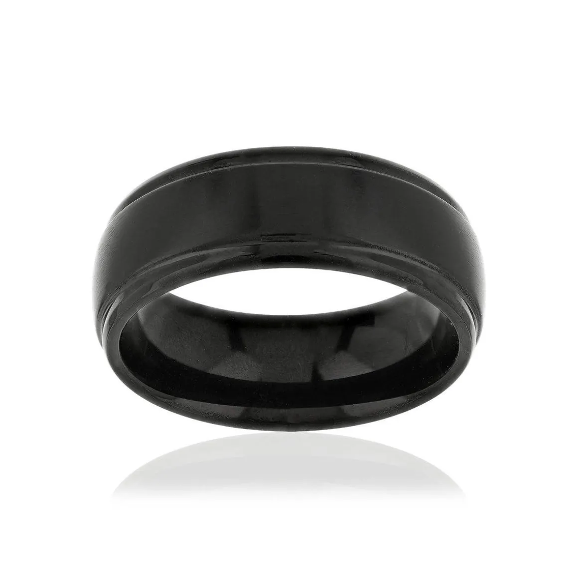 Bague acier noir