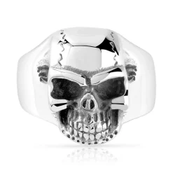 Bague acier tête de mort