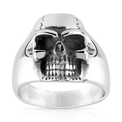 Bague acier tête de mort