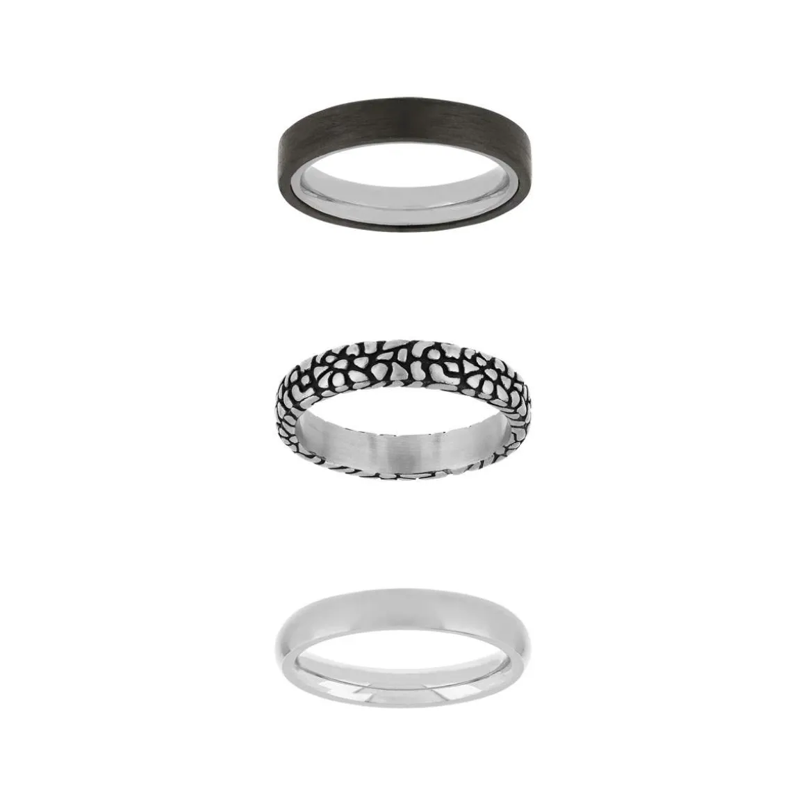 Bague 3 anneaux acier carbone