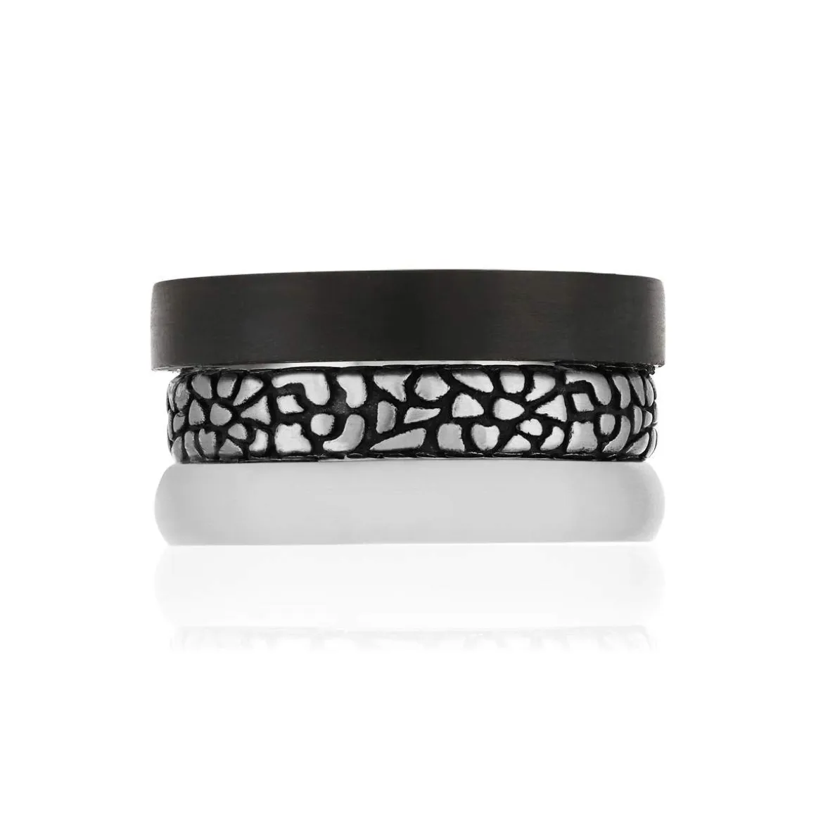 Bague 3 anneaux acier carbone