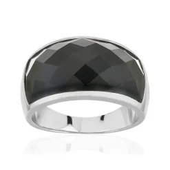 Bague argent 925 agate noire