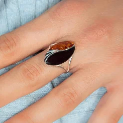 Bague argent 925 ambre