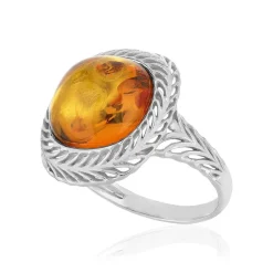 Bague argent 925 ambre