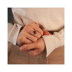 Bague argent 925 ambre ovale
