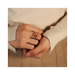 Bague argent 925 ambre taille poire