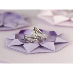 Bague argent 925 anneaux entrelacés zirconias