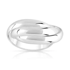 Bague argent 925 3 anneaux mobiles entrelacés