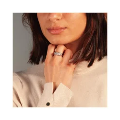 Bague argent 925 bombée zirconias