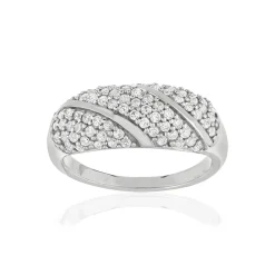 Bague argent 925 bombée zirconias