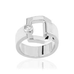 Bague argent 925 boucle et zirconia