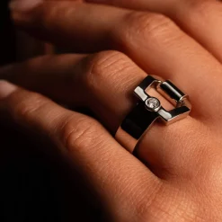 Bague argent 925 boucle et zirconia
