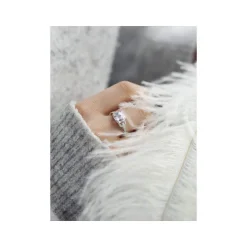 Bague argent 925 carrée zirconias
