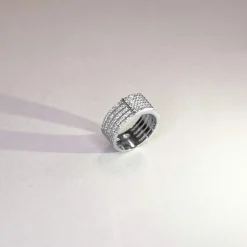 Bague argent 925 carré zirconias