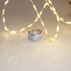 Bague argent 925 carré zirconias