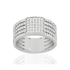Bague argent 925 carré zirconias